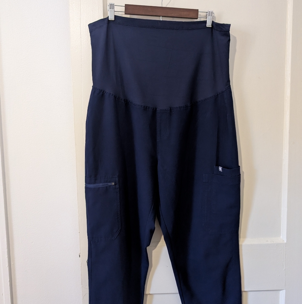 Figs Scrubs XL Maternity Yola Skinny Scrub Pant Navy Blue